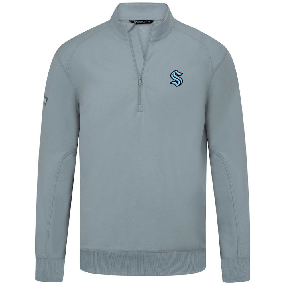 NHL Seattle Kraken Levelwear Upright Tri-Blend Quarter-Zip Pullover - Gray