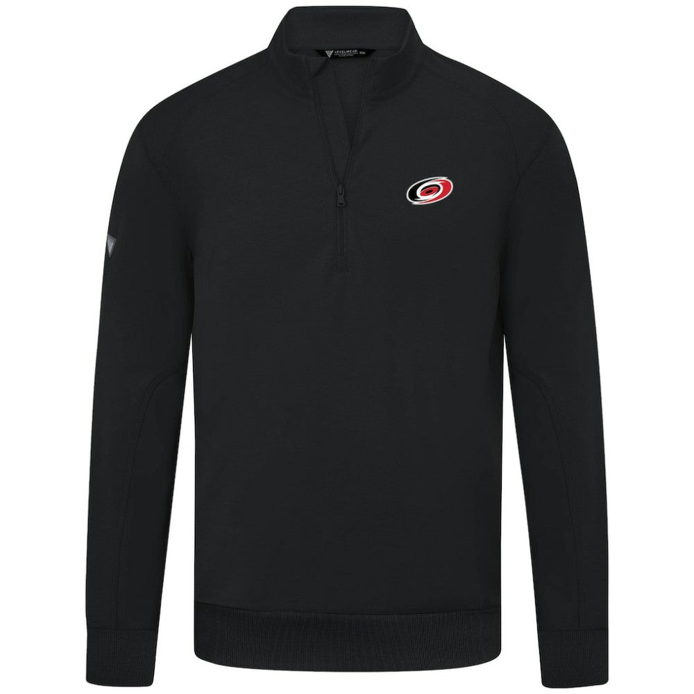 NHL Carolina Hurricanes Levelwear Upright Tri-Blend Quarter-Zip Pullover - Black