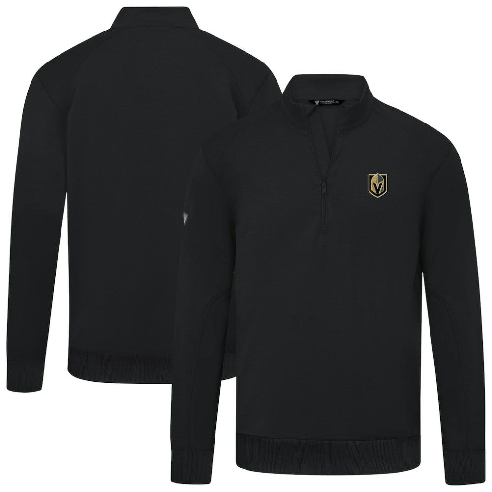 NHL Vegas Golden Knights Levelwear Upright Tri-Blend Quarter-Zip Pullover - Black