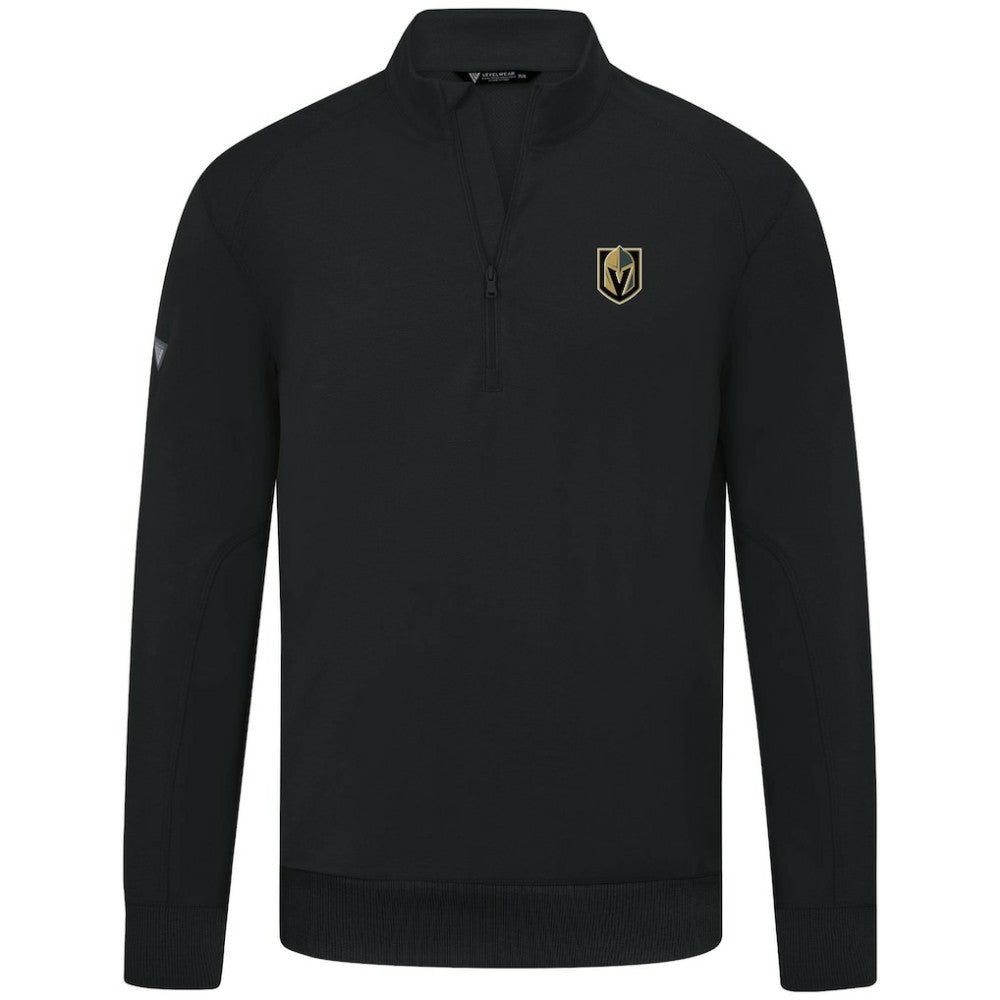 NHL Vegas Golden Knights Levelwear Upright Tri-Blend Quarter-Zip Pullover - Black