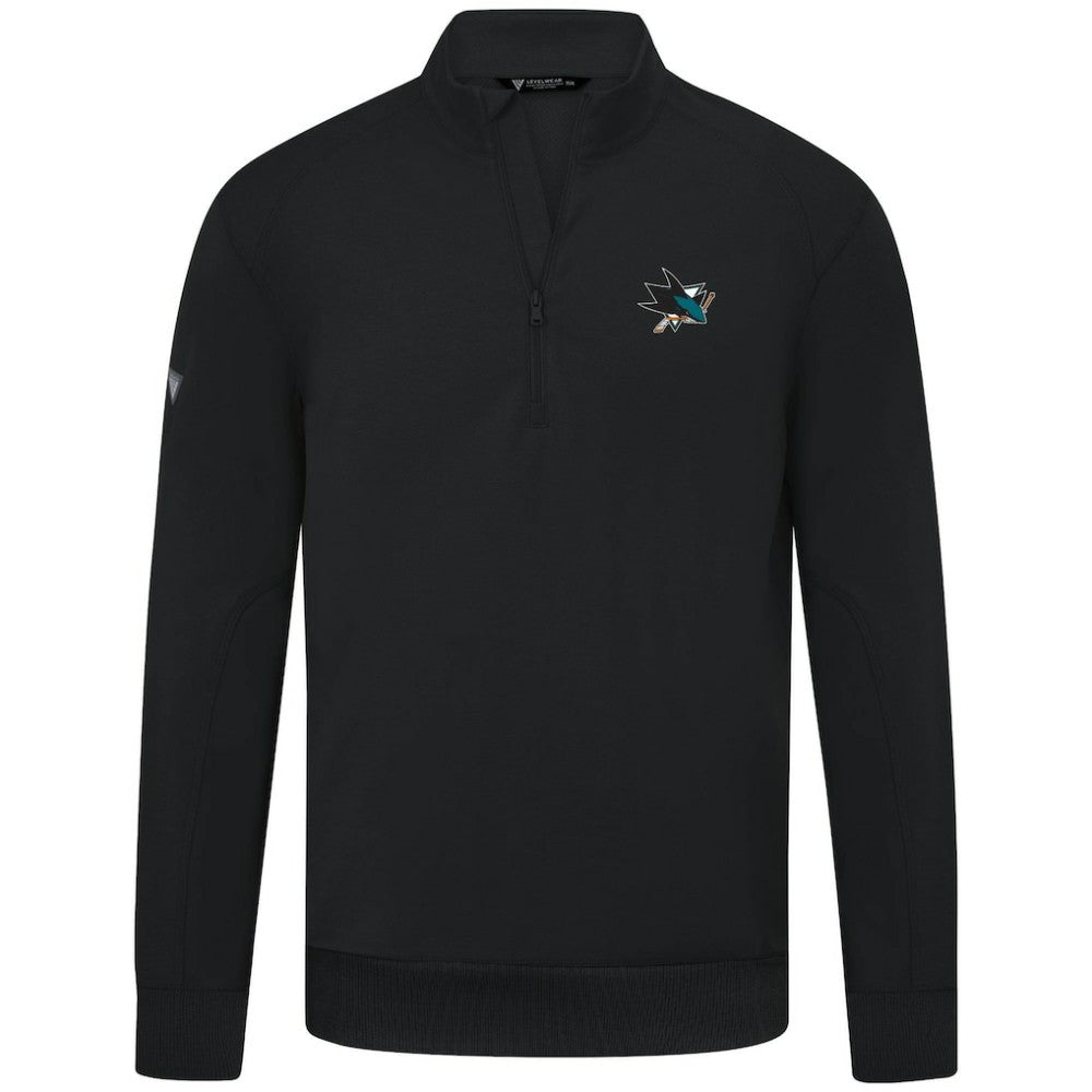 NHL San Jose Sharks Levelwear Upright Tri-Blend Quarter-Zip Pullover - Black