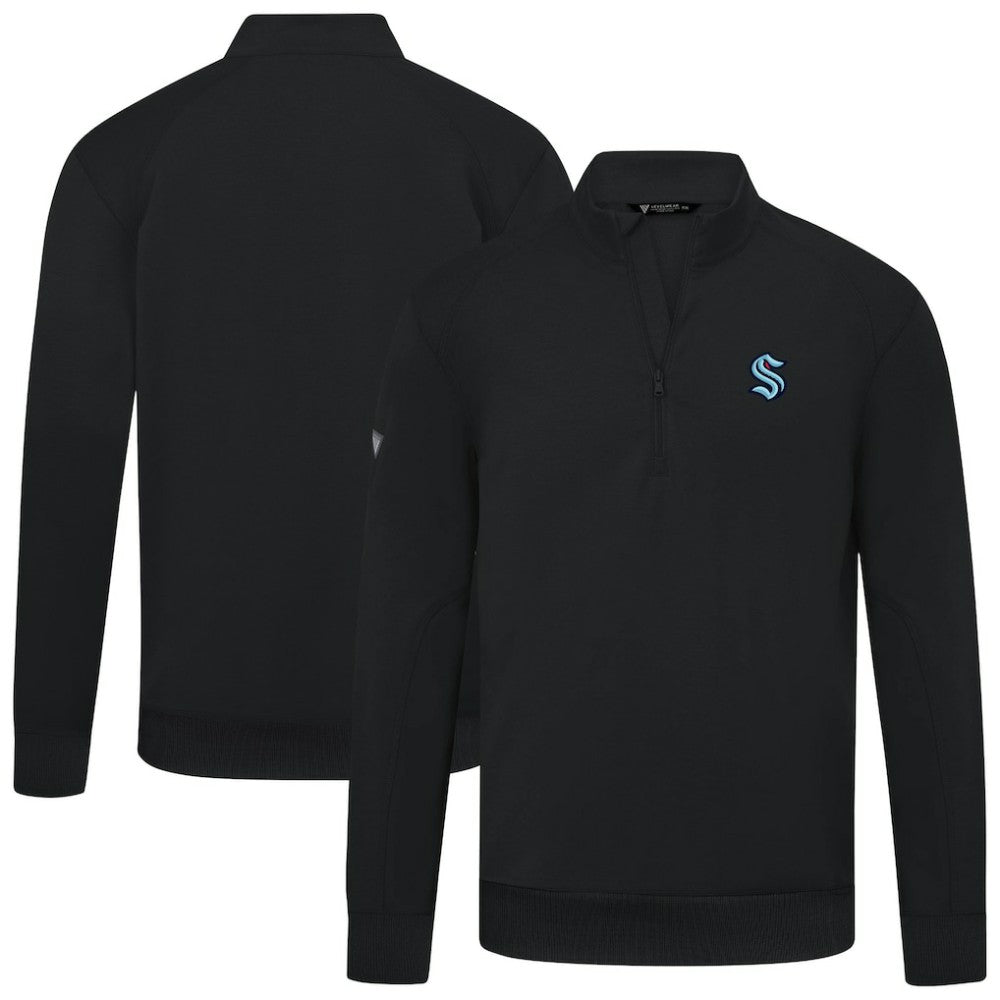 NHL Seattle Kraken Levelwear Upright Tri-Blend Quarter-Zip Pullover - Black