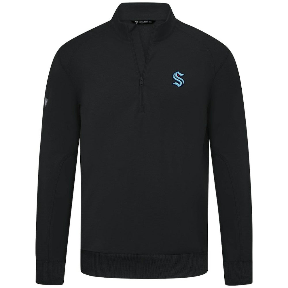 NHL Seattle Kraken Levelwear Upright Tri-Blend Quarter-Zip Pullover - Black