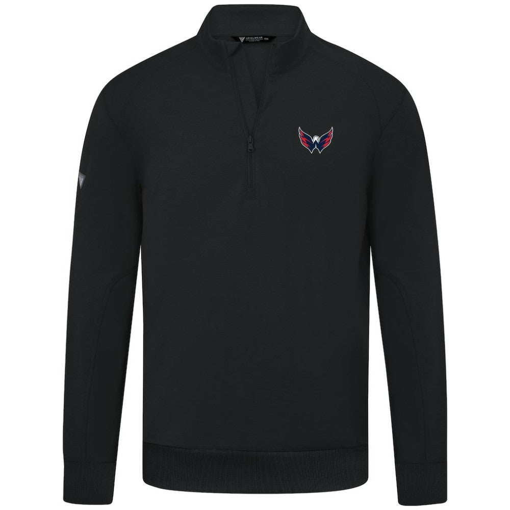NHL Washington Capitals Levelwear Upright Tri-Blend Quarter-Zip Pullover - Black