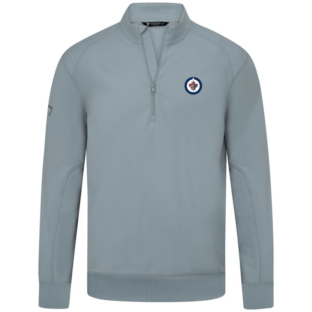 NHL Winnipeg Jets Levelwear Upright Tri-Blend Quarter-Zip Pullover - Gray