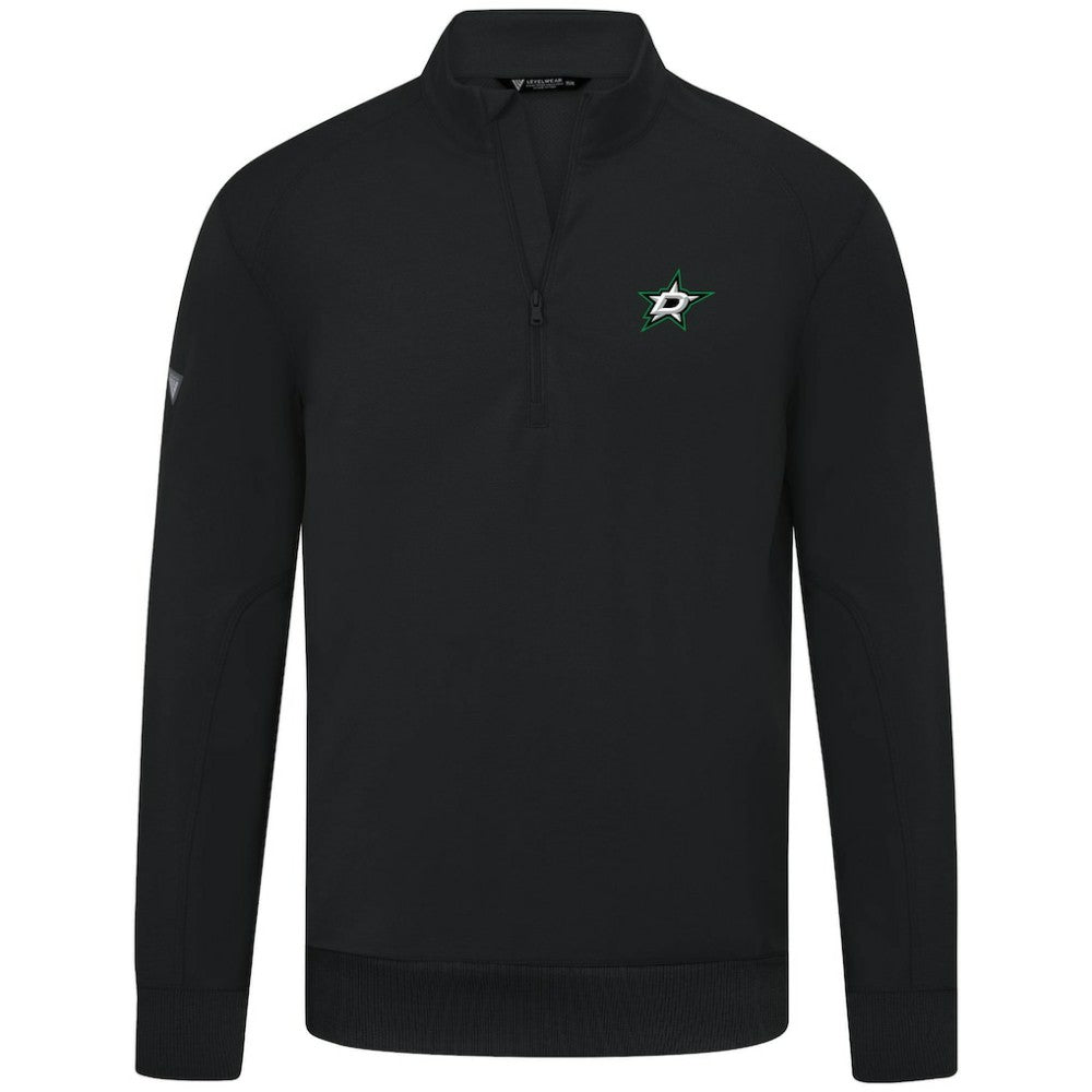 NHL Dallas Stars Levelwear Upright Tri-Blend Quarter-Zip Pullover - Black