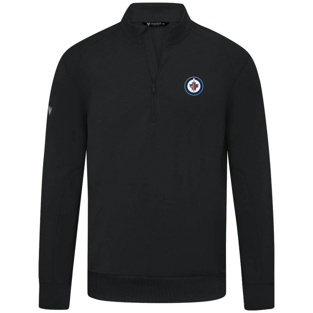 NHL Winnipeg Jets Levelwear Upright Tri-Blend Quarter-Zip Pullover - Black