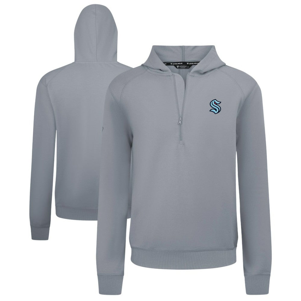 NHL Seattle Kraken Levelwear Technic Quarter-Zip Pullover Hoodie - Gray