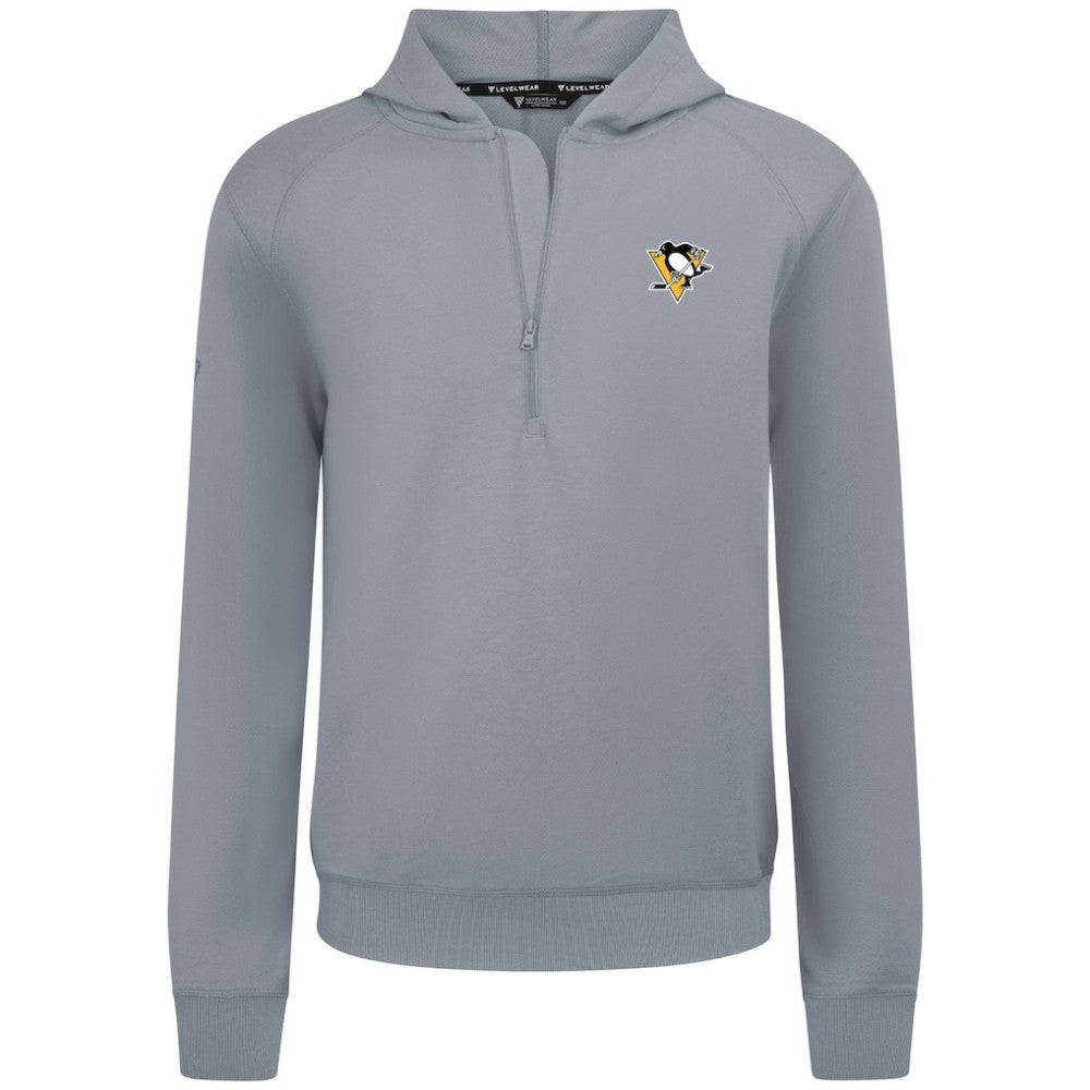 NHL Pittsburgh Penguins Levelwear Technic Quarter-Zip Pullover Hoodie - Gray