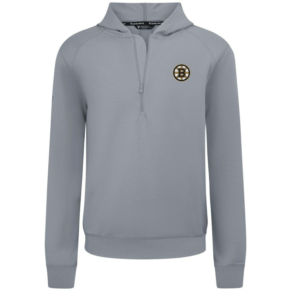 NHL Boston Bruins Levelwear Technic Quarter-Zip Pullover Hoodie - Gray