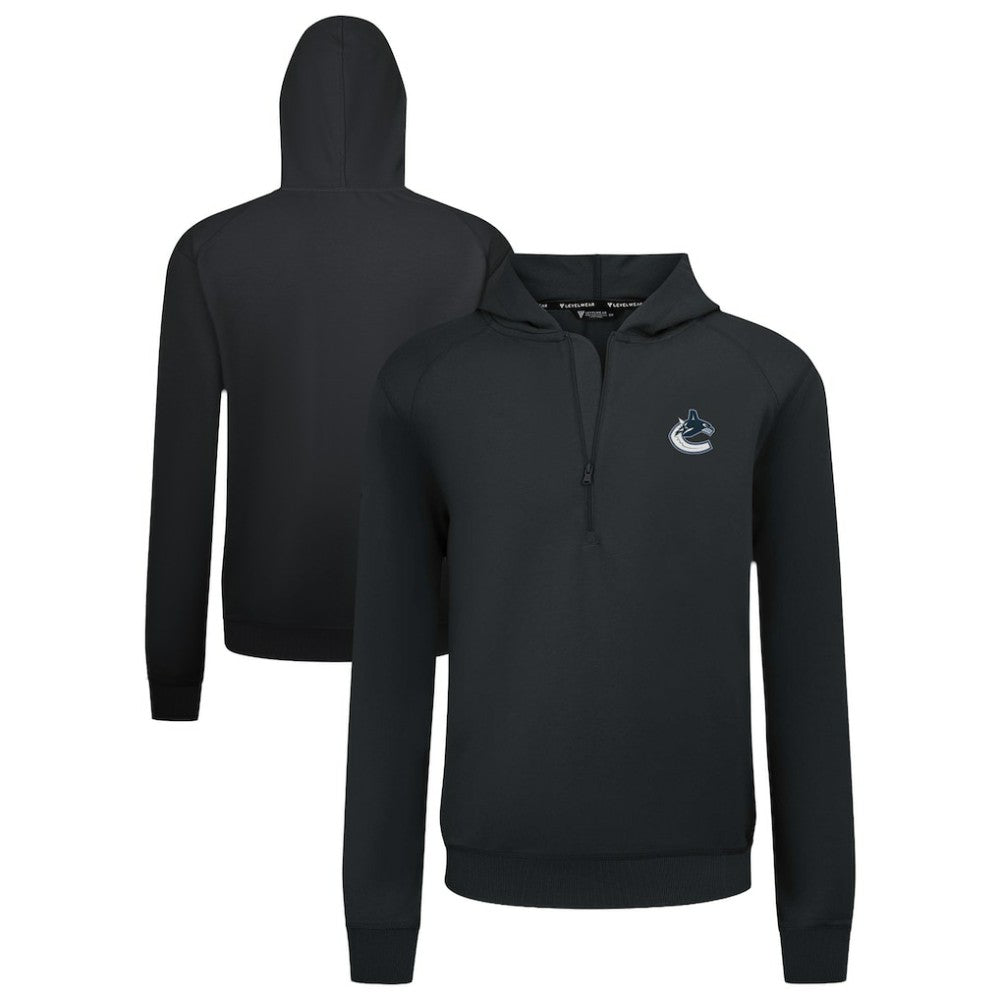 NHL Vancouver Canucks Levelwear Technic Quarter-Zip Pullover Hoodie - Black