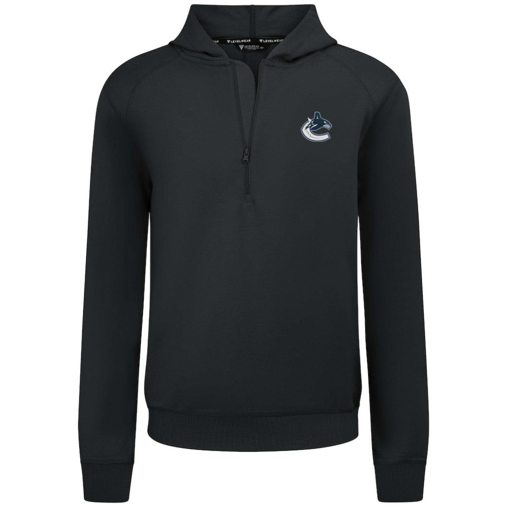 NHL Vancouver Canucks Levelwear Technic Quarter-Zip Pullover Hoodie - Black