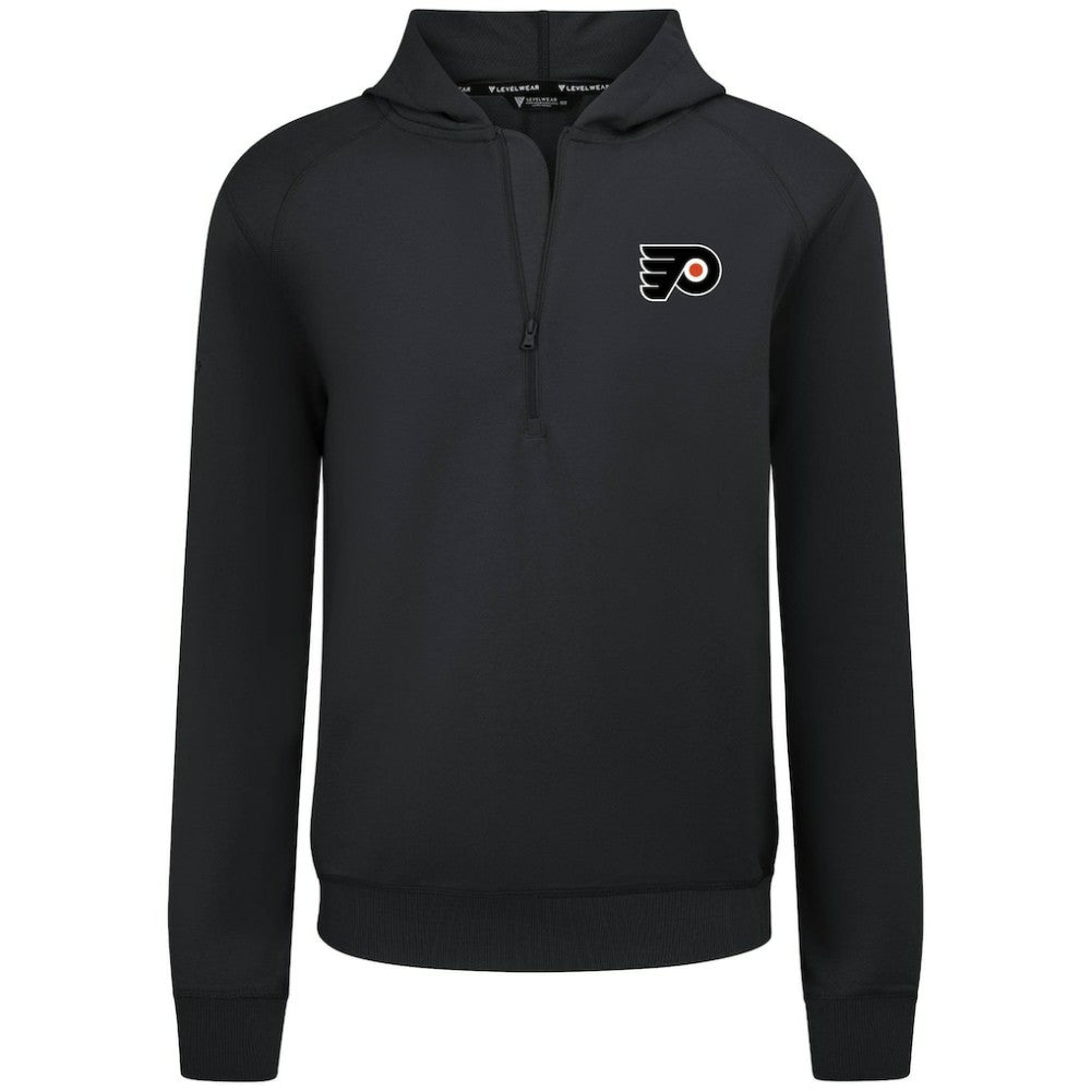 NHL Philadelphia Flyers Levelwear Technic Quarter-Zip Pullover Hoodie - Black