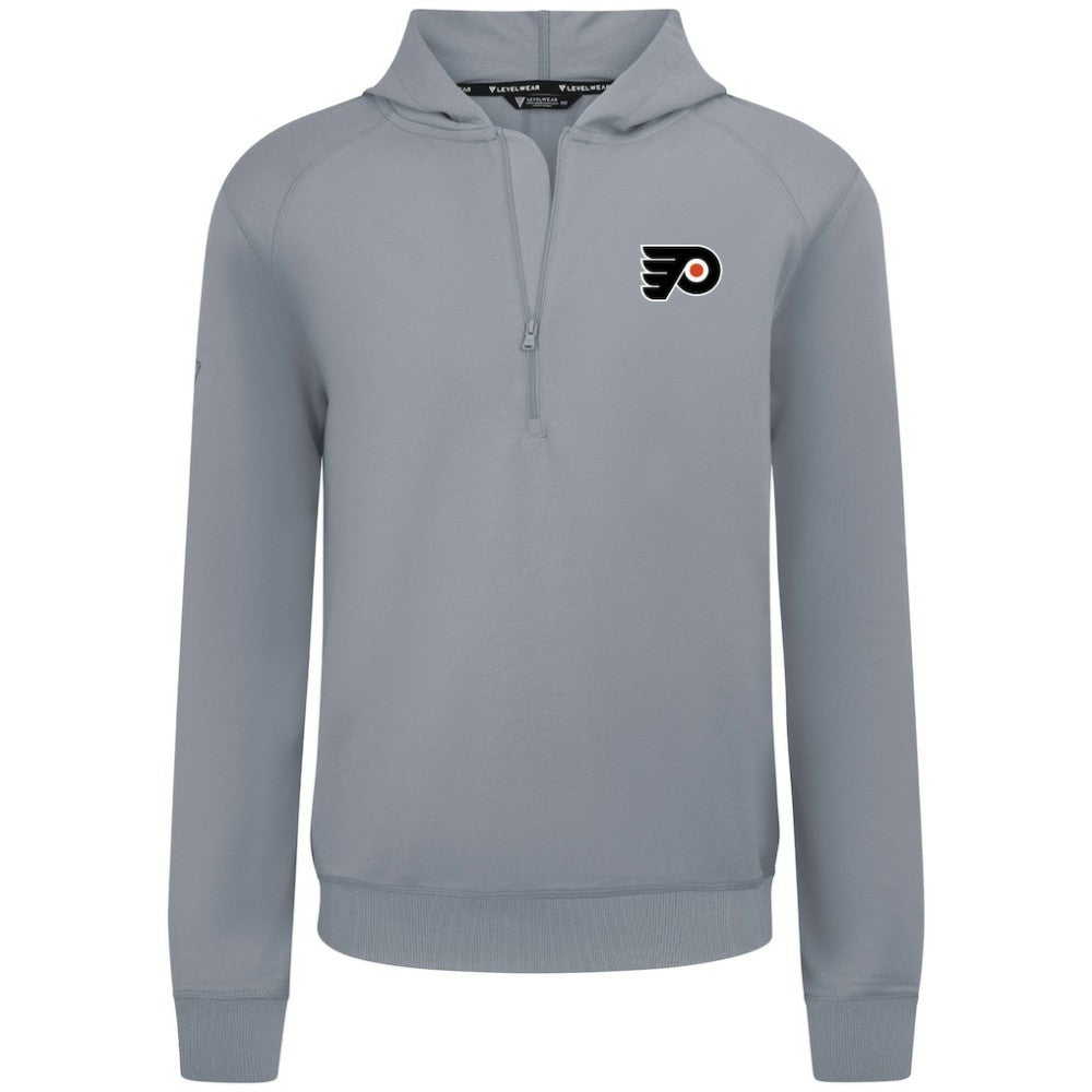 NHL Philadelphia Flyers Levelwear Technic Quarter-Zip Pullover Hoodie - Gray