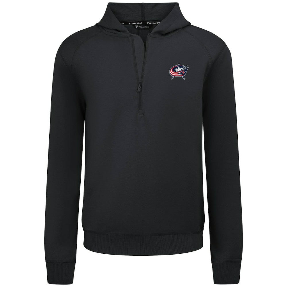 NHL Columbus Blue Jackets Levelwear Technic Quarter-Zip Pullover Hoodie - Black