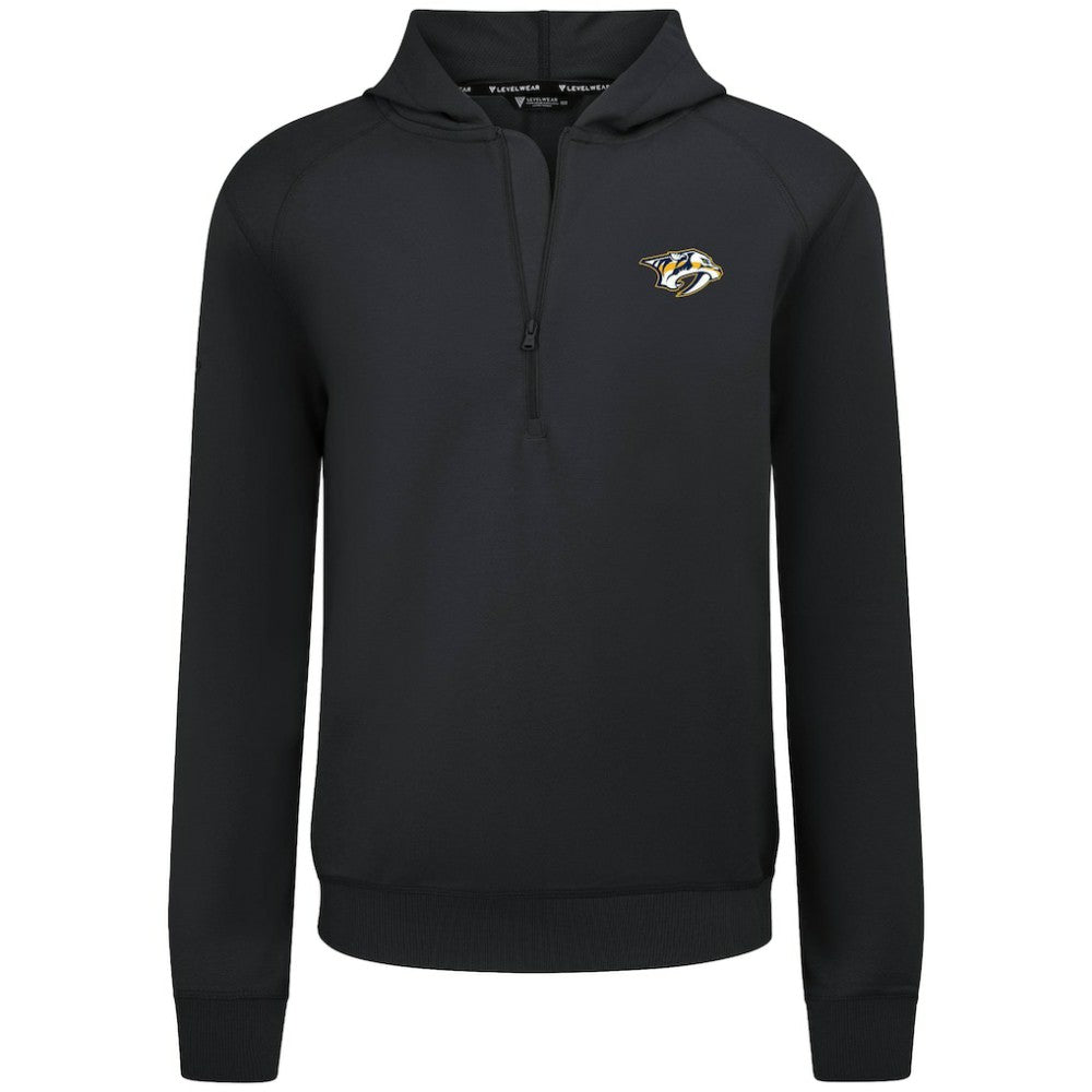 NHL Nashville Predators Levelwear Technic Quarter-Zip Pullover Hoodie - Black