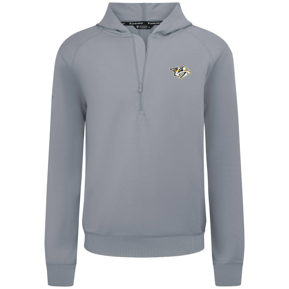 NHL Nashville Predators Levelwear Technic Quarter-Zip Pullover Hoodie - Gray