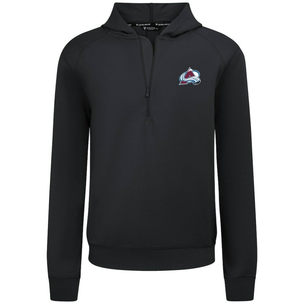NHL Colorado Avalanche Levelwear Technic Quarter-Zip Pullover Hoodie - Black
