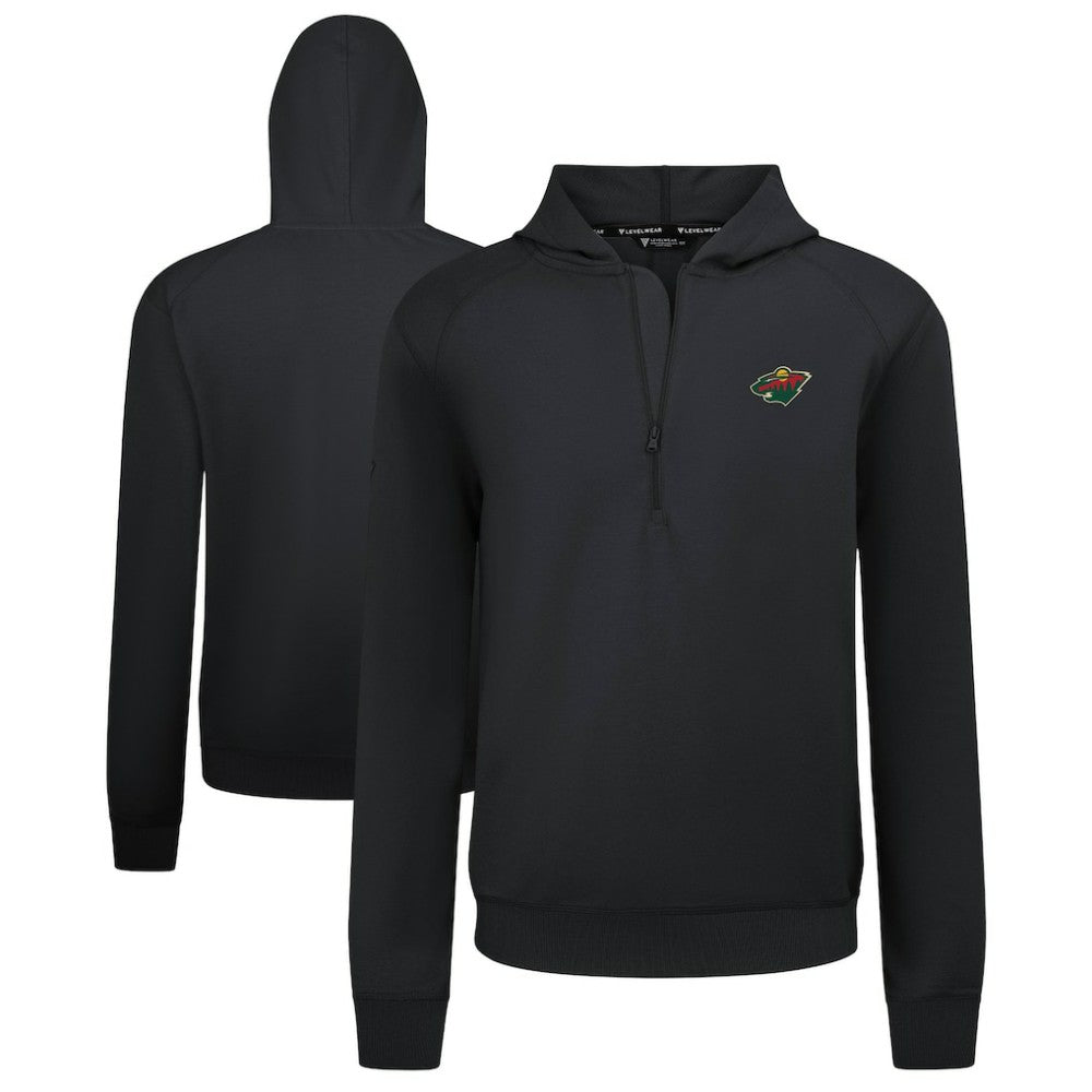 NHL Minnesota Wild Levelwear Technic Quarter-Zip Pullover Hoodie - Black