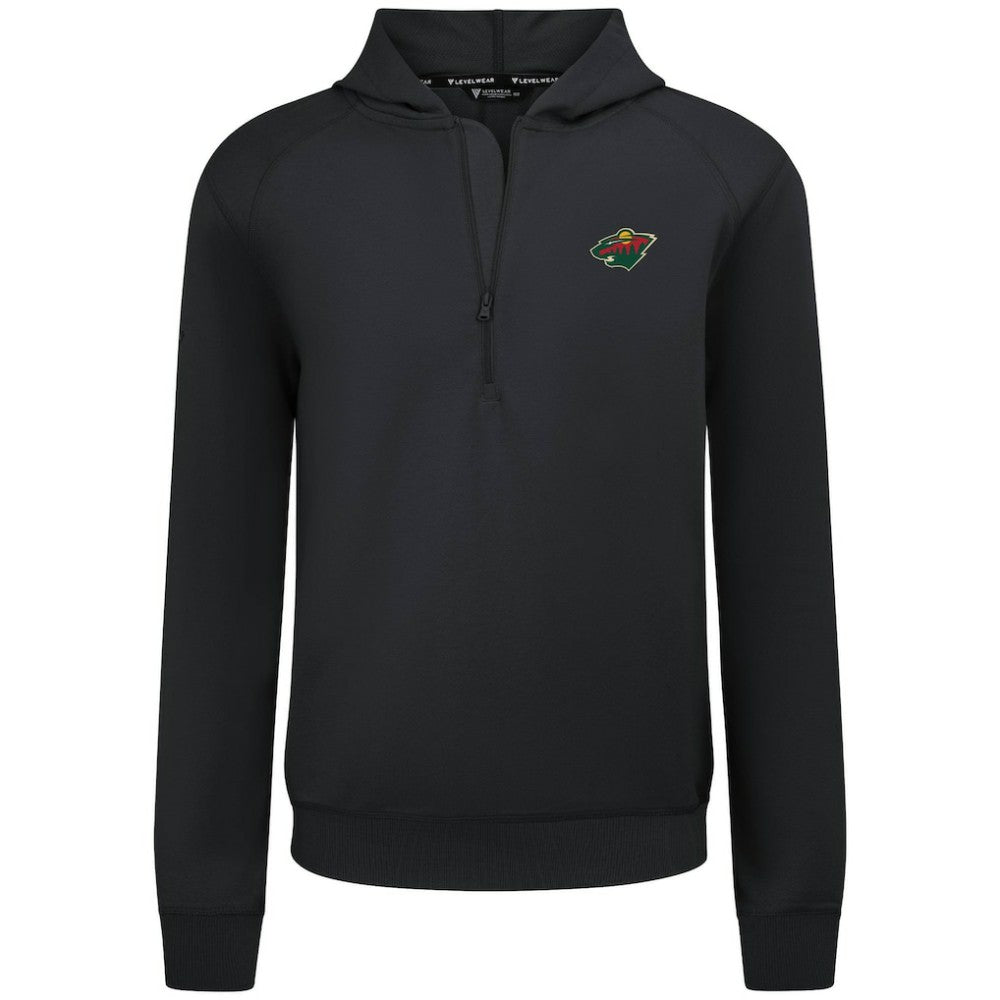 NHL Minnesota Wild Levelwear Technic Quarter-Zip Pullover Hoodie - Black