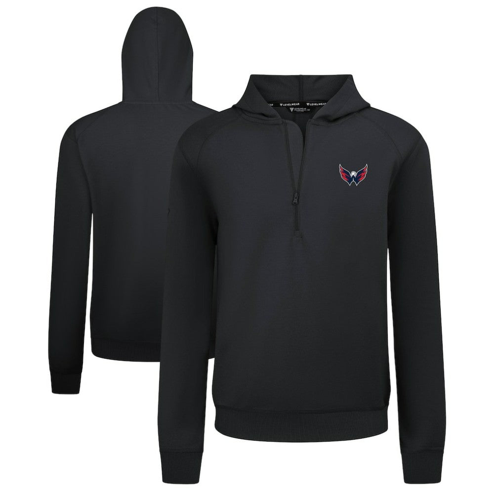 NHL Washington Capitals Levelwear Technic Quarter-Zip Pullover Hoodie - Black