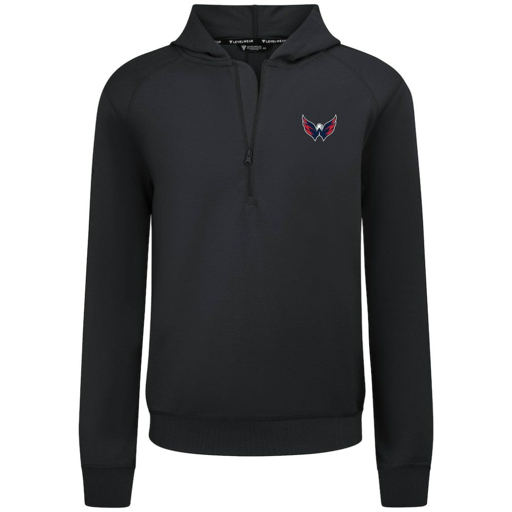 NHL Washington Capitals Levelwear Technic Quarter-Zip Pullover Hoodie - Black