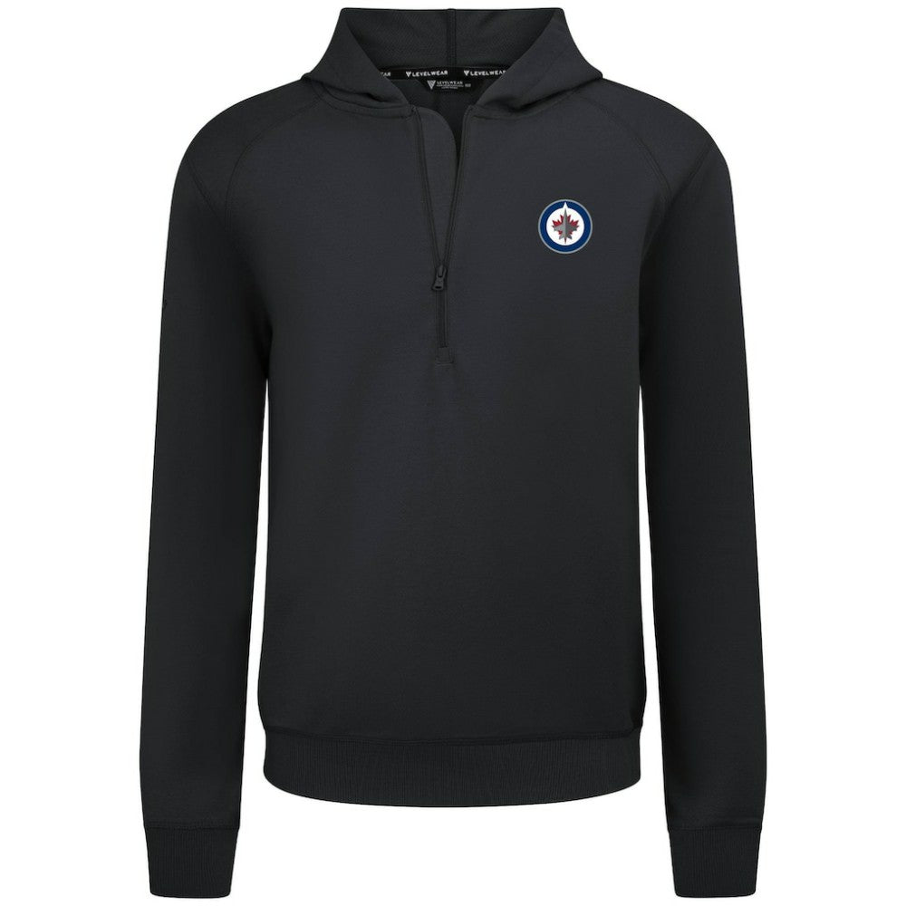NHL Winnipeg Jets Levelwear Technic Quarter-Zip Pullover Hoodie - Black
