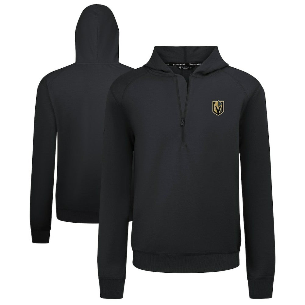 NHL Vegas Golden Knights Levelwear Technic Quarter-Zip Pullover Hoodie - Black