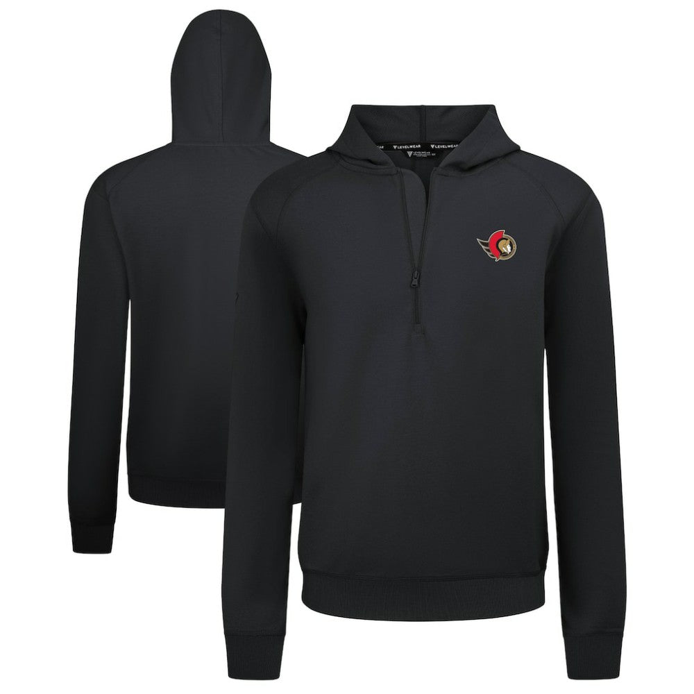 NHL Ottawa Senators Levelwear Technic Quarter-Zip Pullover Hoodie - Black