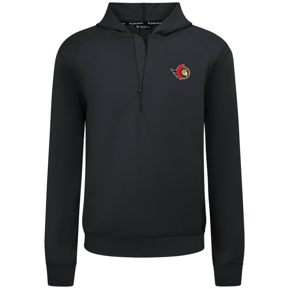 NHL Ottawa Senators Levelwear Technic Quarter-Zip Pullover Hoodie - Black