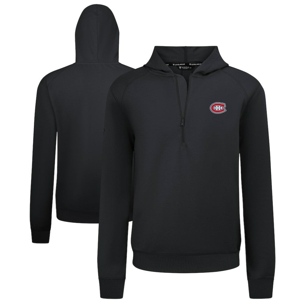 NHL Montreal Canadiens Levelwear Technic Quarter-Zip Pullover Hoodie - Black