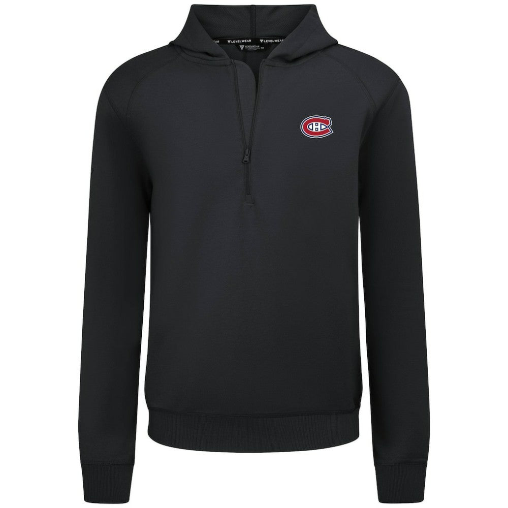 NHL Montreal Canadiens Levelwear Technic Quarter-Zip Pullover Hoodie - Black