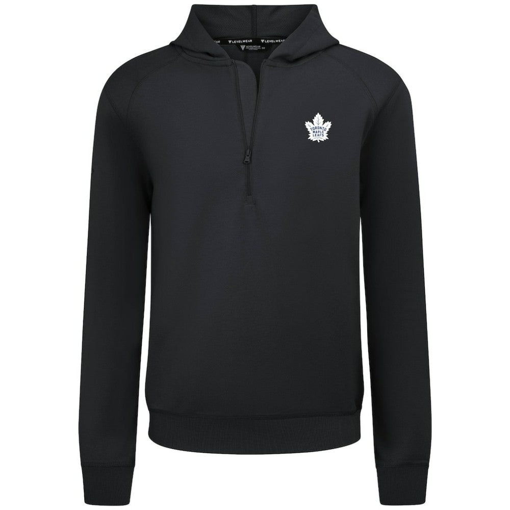 NHL Toronto Maple Leafs Levelwear Technic Quarter-Zip Pullover Hoodie - Black
