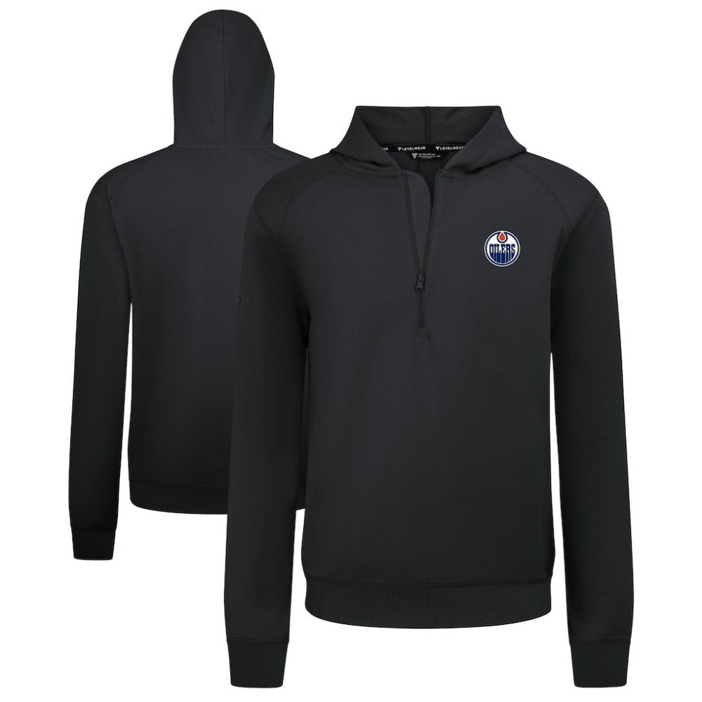 NHL Edmonton Oilers Levelwear Technic Quarter-Zip Pullover Hoodie - Black