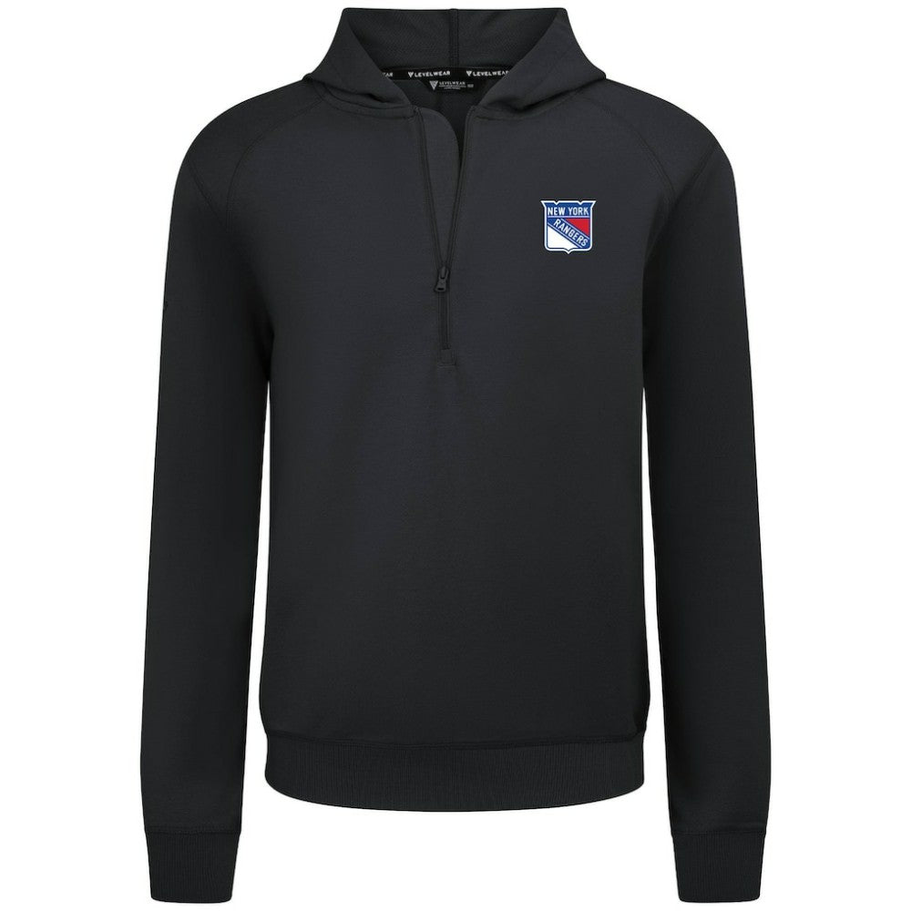 NHL New York Rangers Levelwear Technic Quarter-Zip Pullover Hoodie - Black