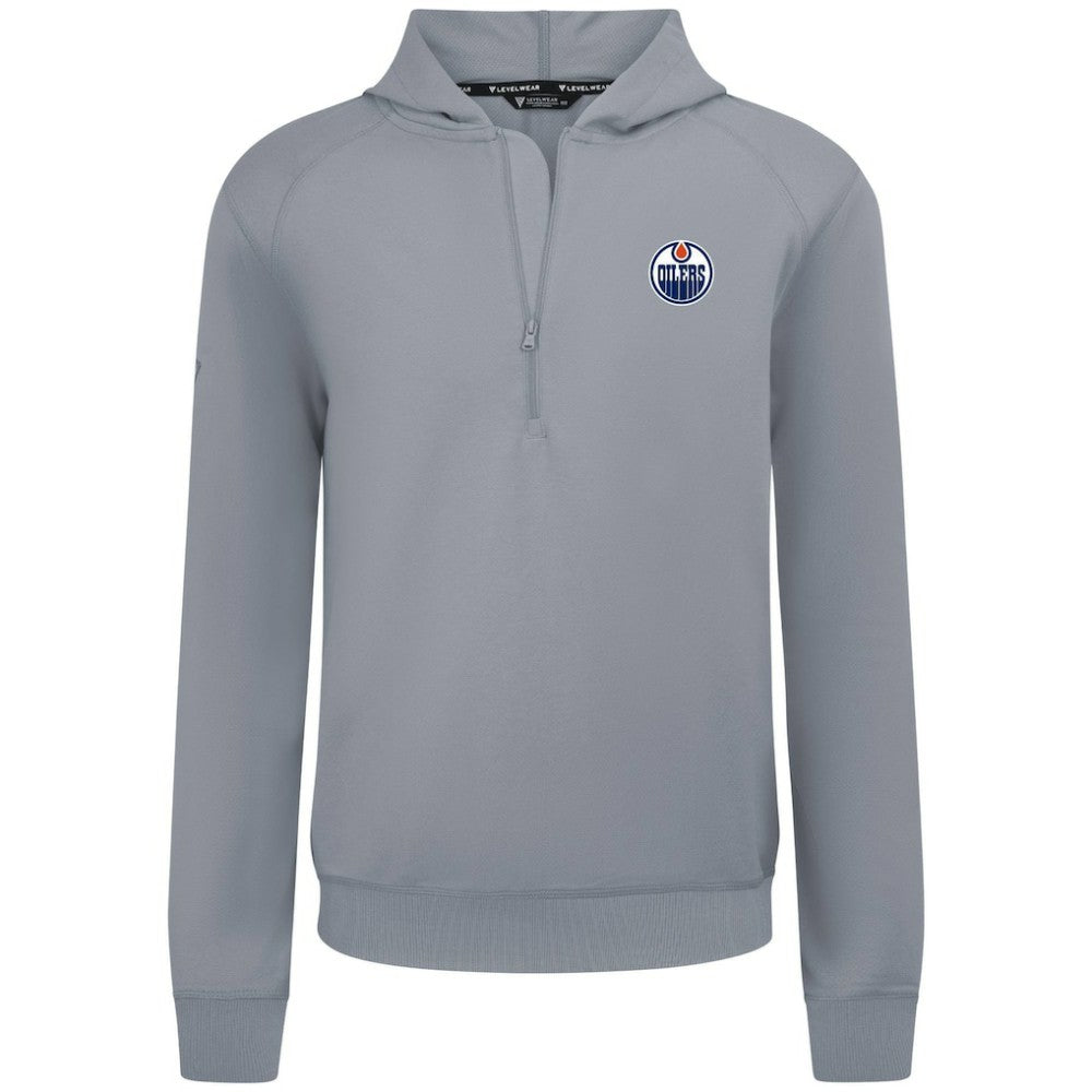 NHL Edmonton Oilers Levelwear Technic Quarter-Zip Pullover Hoodie - Gray