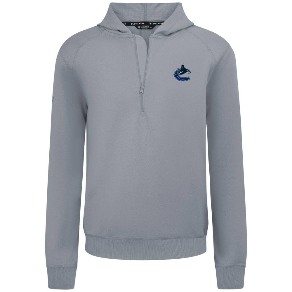 NHL Vancouver Canucks Levelwear Technic Quarter-Zip Pullover Hoodie - Gray