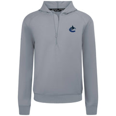 NHL Vancouver Canucks Levelwear Technic Quarter-Zip Pullover Hoodie - Gray