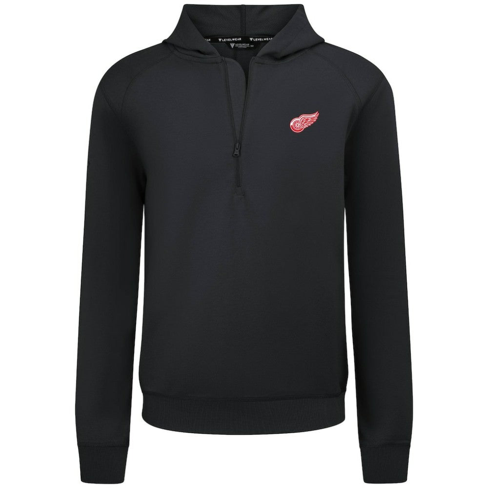 NHL Detroit Red Wings Levelwear Technic Quarter-Zip Pullover Hoodie - Black