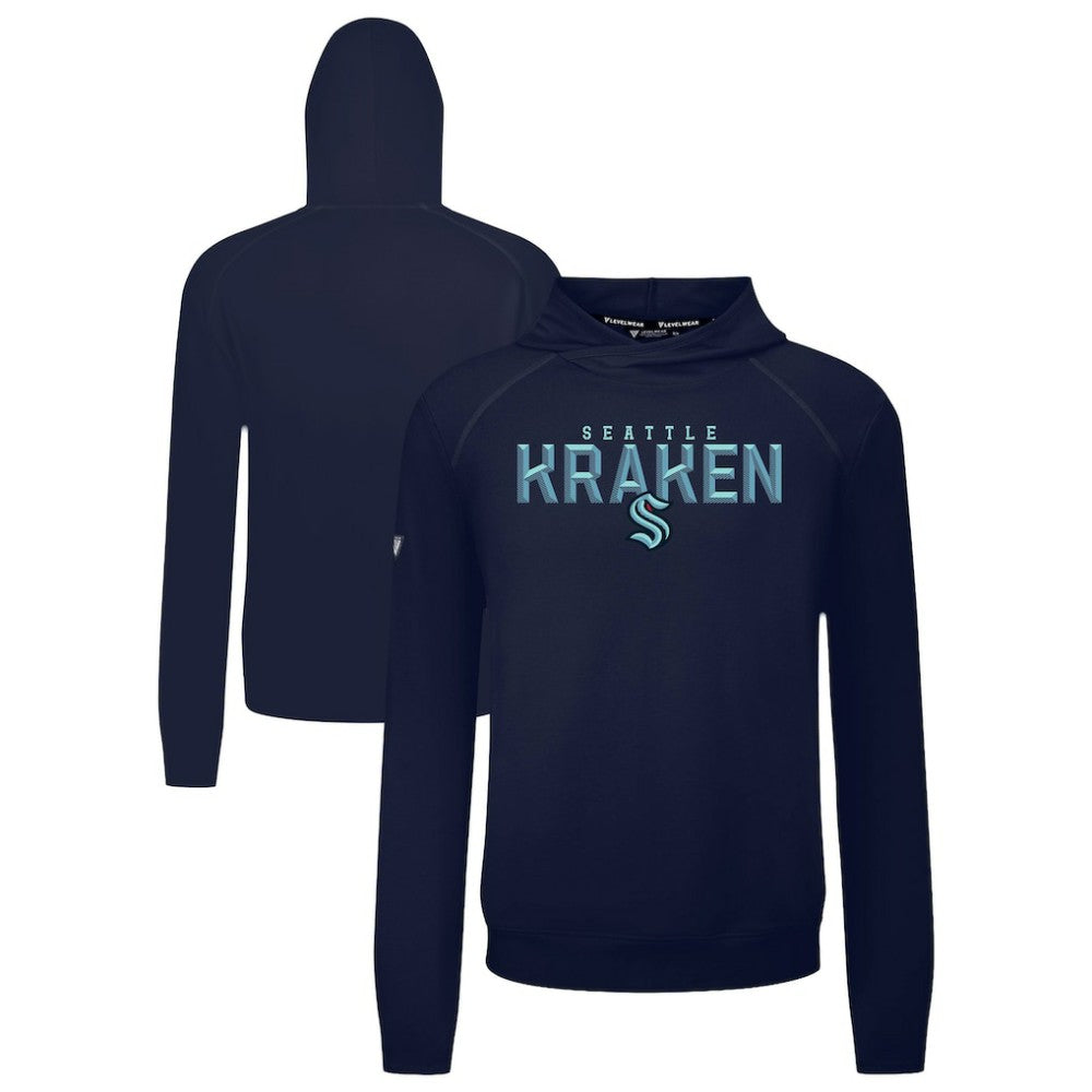 NHL Seattle Kraken Levelwear Mandate Carve Tri-Blend Pullover Hoodie - Deep Sea Blue