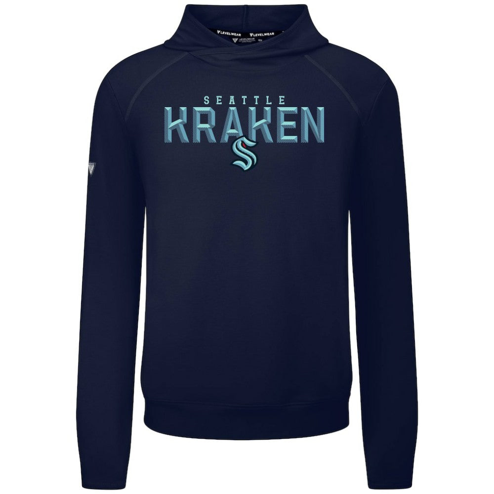 NHL Seattle Kraken Levelwear Mandate Carve Tri-Blend Pullover Hoodie - Deep Sea Blue