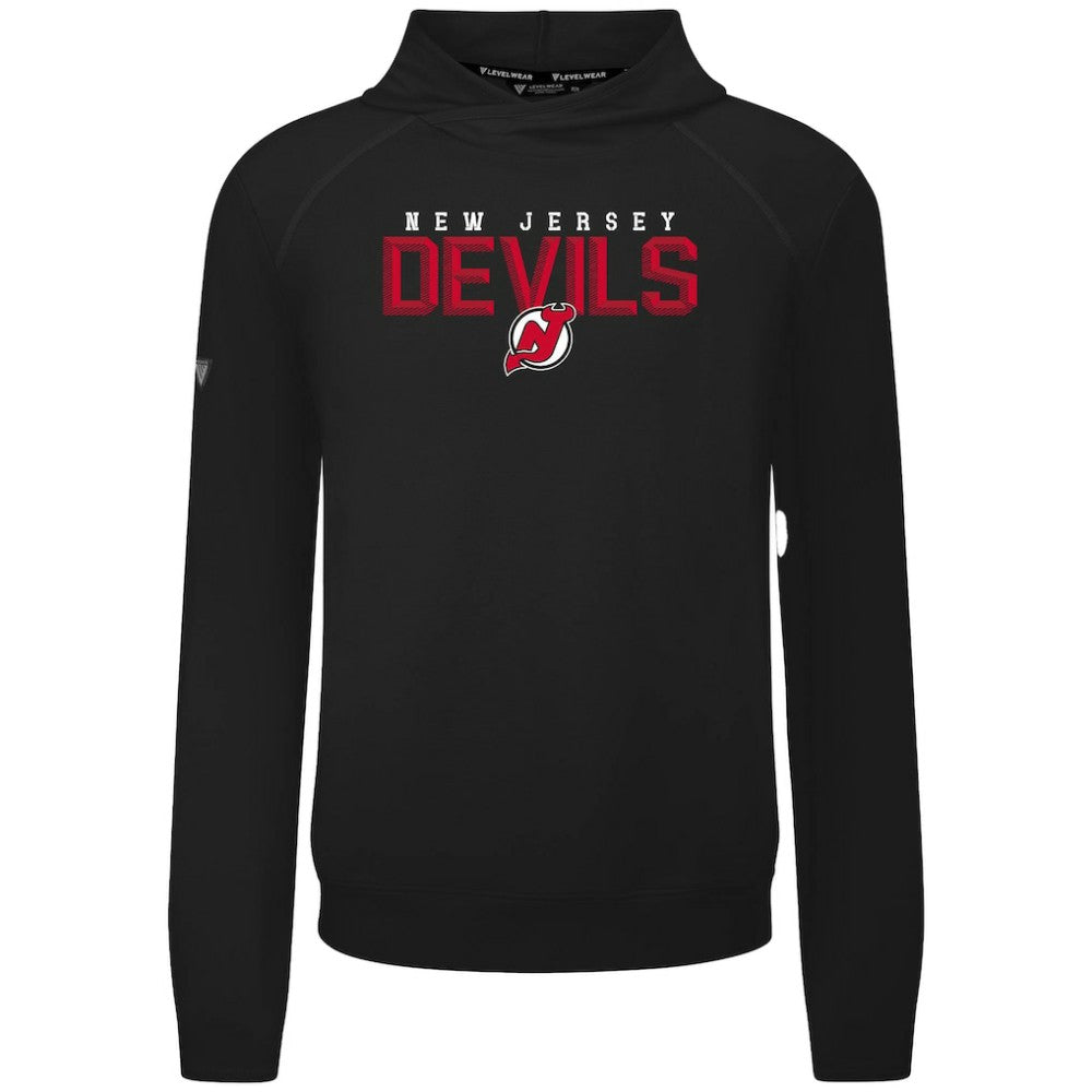 NHL New Jersey Devils Levelwear Mandate Carve Tri-Blend Pullover Hoodie - Black