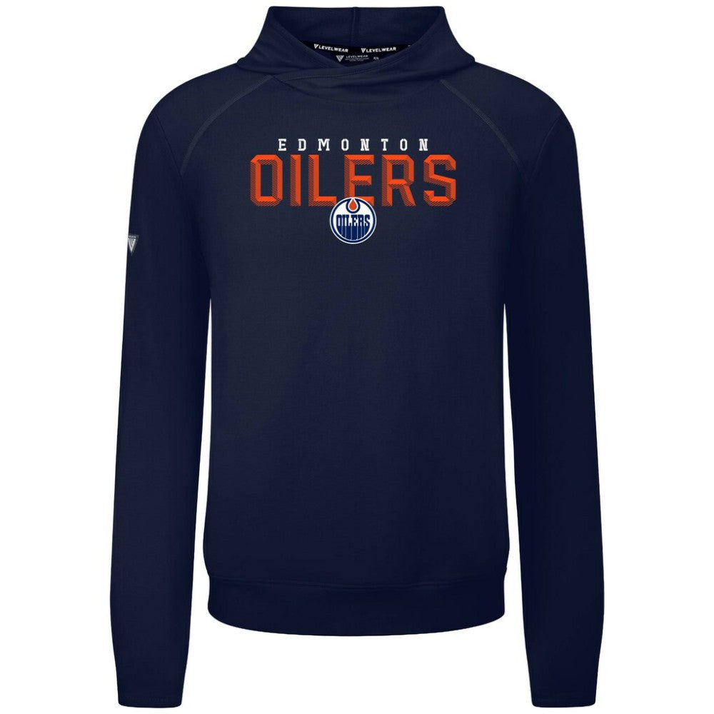 NHL Edmonton Oilers Levelwear Mandate Carve Tri-Blend Pullover Hoodie - Navy