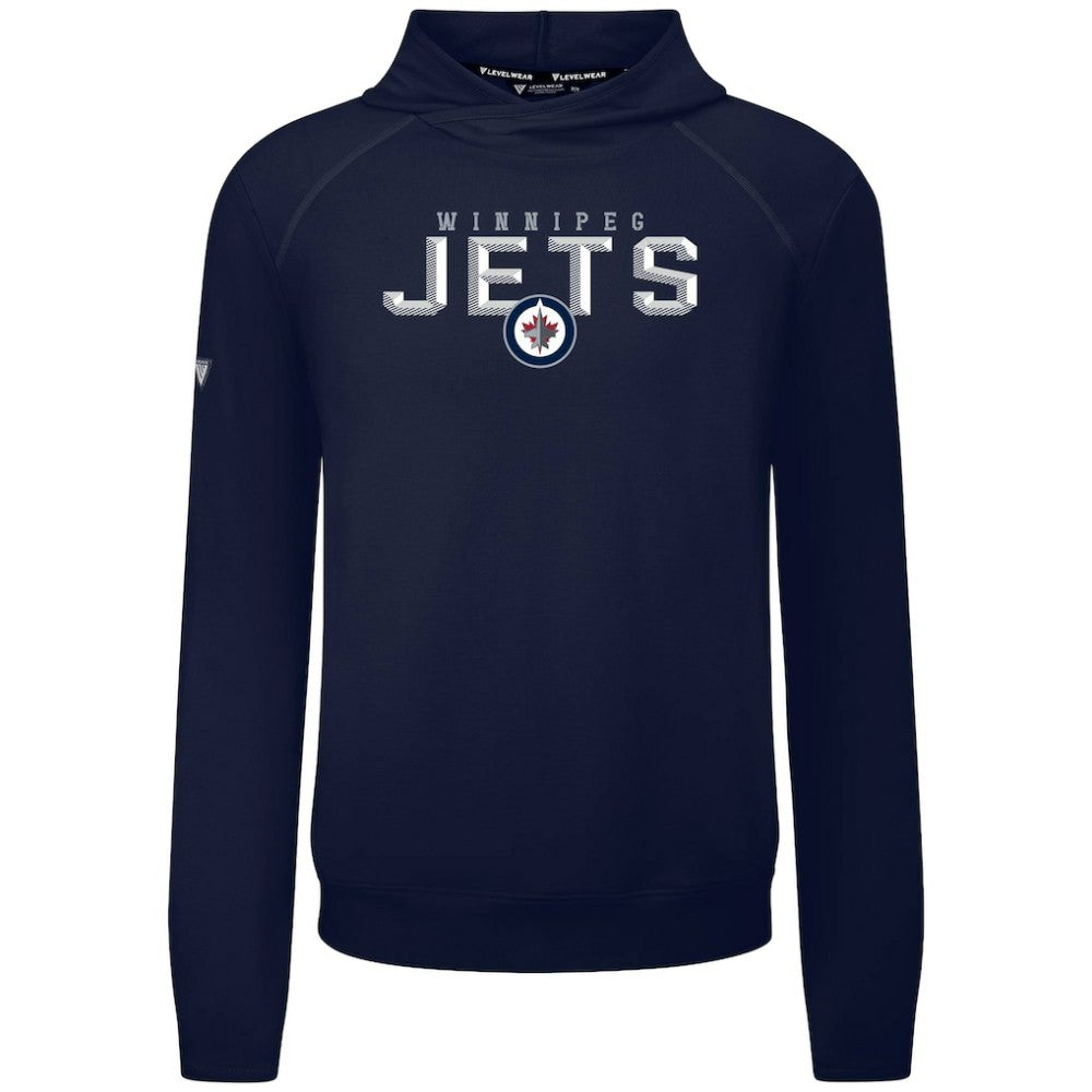 NHL Winnipeg Jets Levelwear Mandate Carve Tri-Blend Pullover Hoodie - Navy