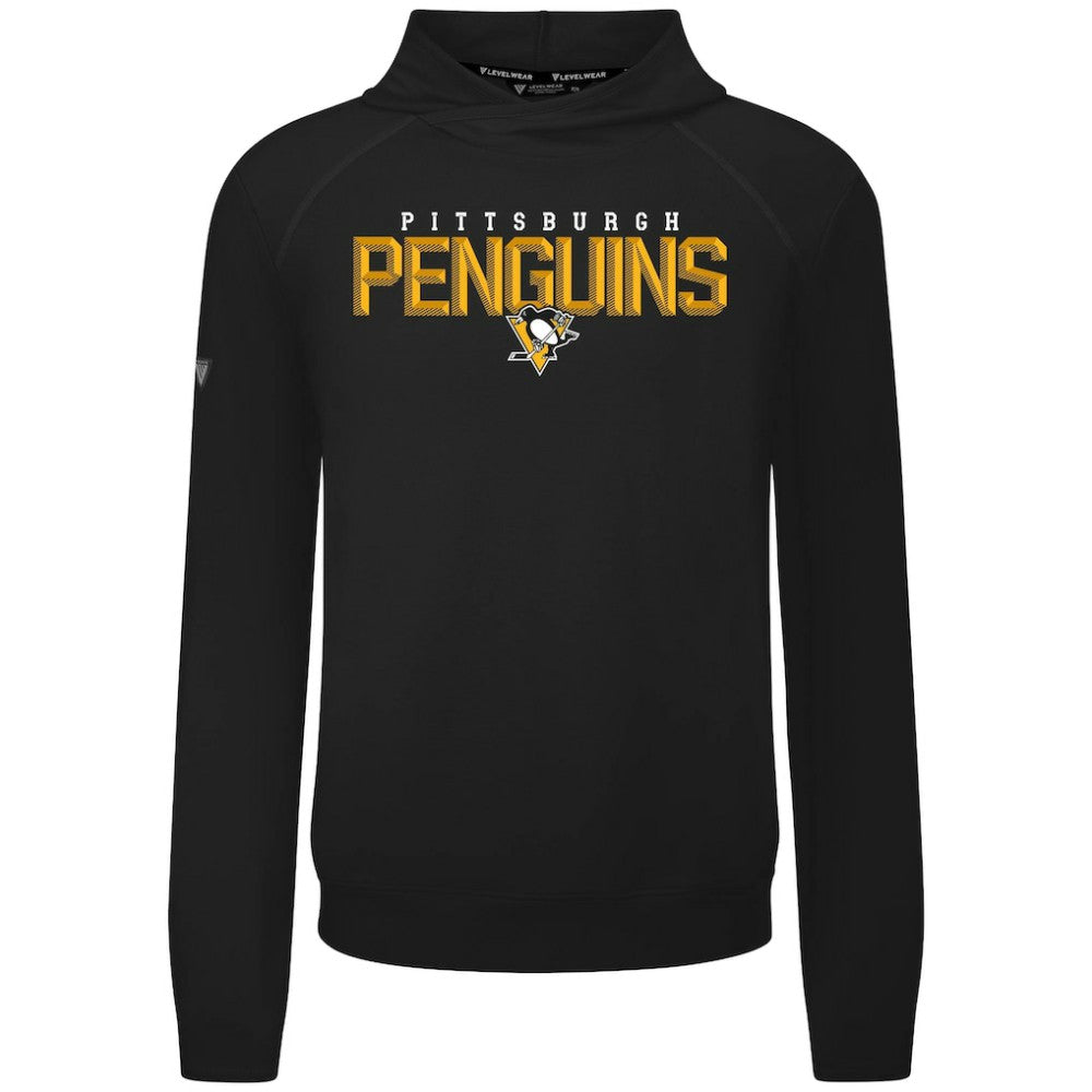 NHL Pittsburgh Penguins Levelwear Mandate Carve Tri-Blend Pullover Hoodie - Black
