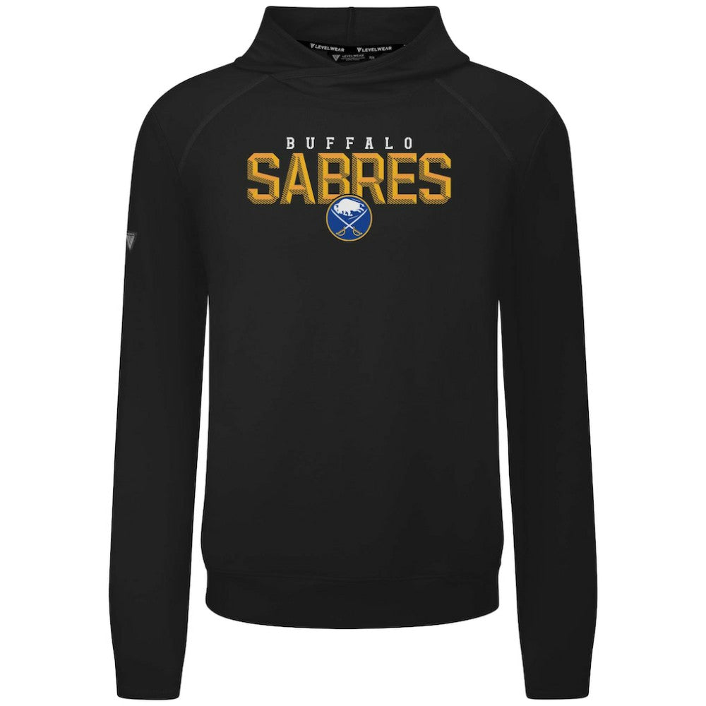 NHL Buffalo Sabres Levelwear Mandate Carve Tri-Blend Pullover Hoodie - Black