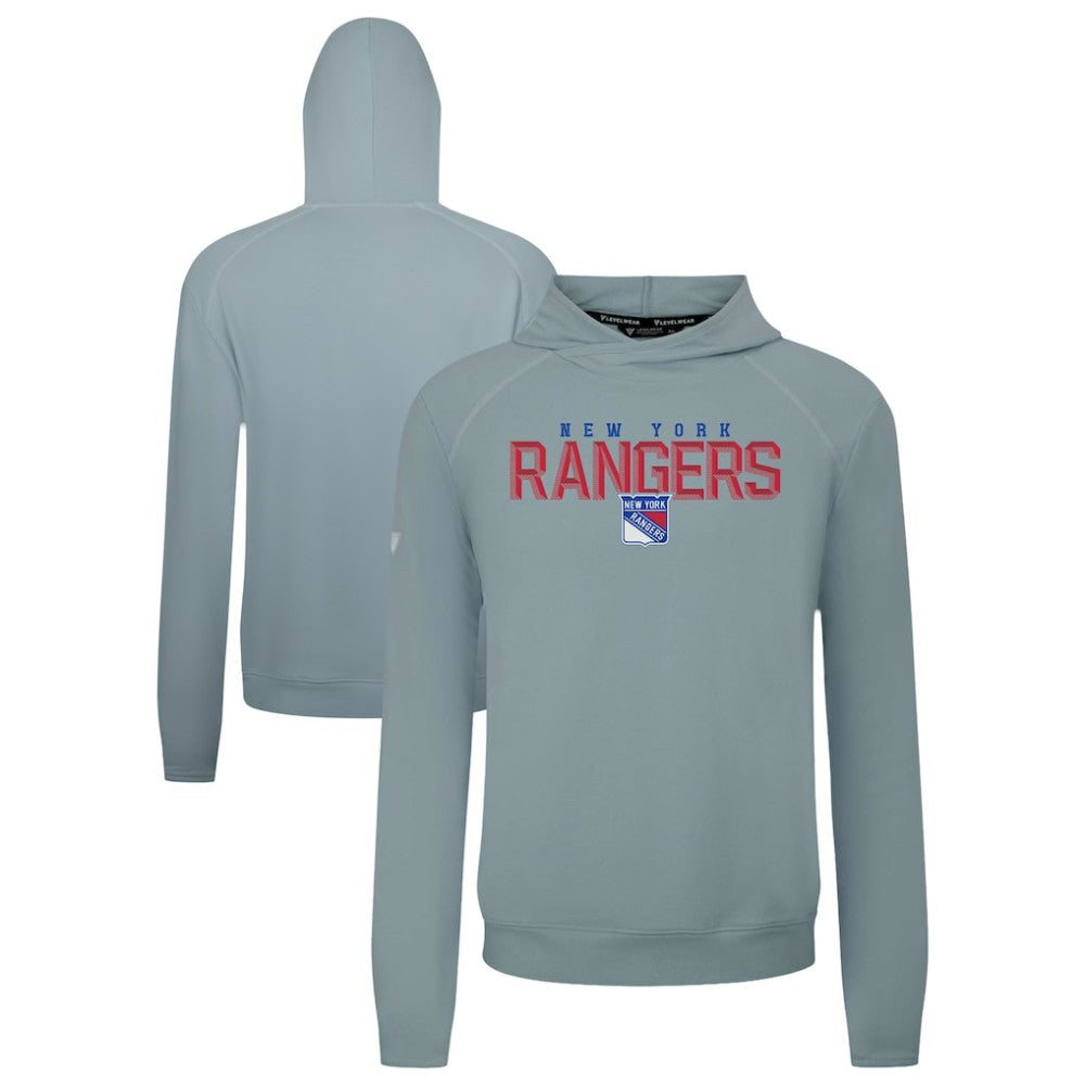 NHL New York Rangers Levelwear Mandate Carve Tri-Blend Pullover Hoodie - Gray