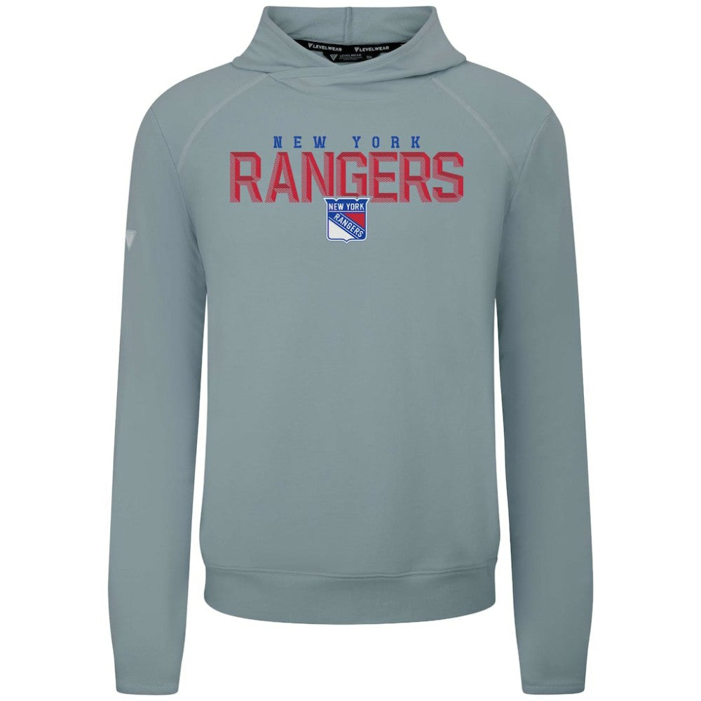 NHL New York Rangers Levelwear Mandate Carve Tri-Blend Pullover Hoodie - Gray
