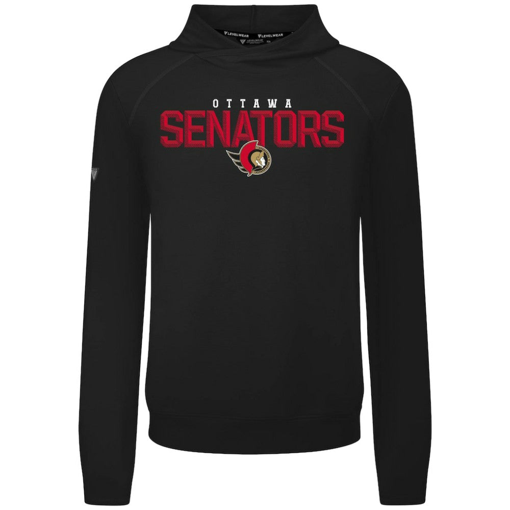 NHL Ottawa Senators Levelwear Mandate Carve Tri-Blend Pullover Hoodie - Black