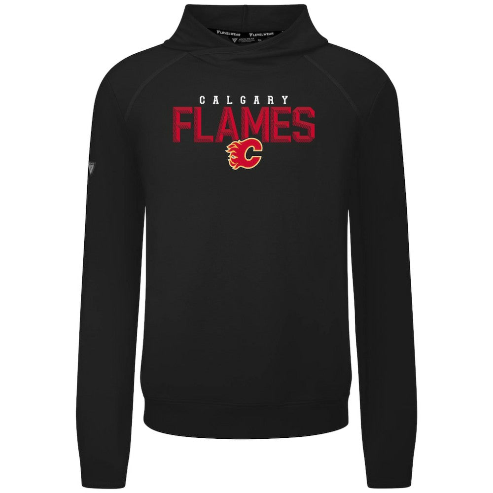 NHL Calgary Flames Levelwear Mandate Carve Tri-Blend Pullover Hoodie - Black